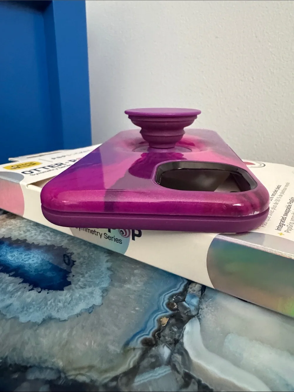 OtterBox Otter + Pop Symmetry Series Purple Marble iPhone 13 Case w/PopSocket